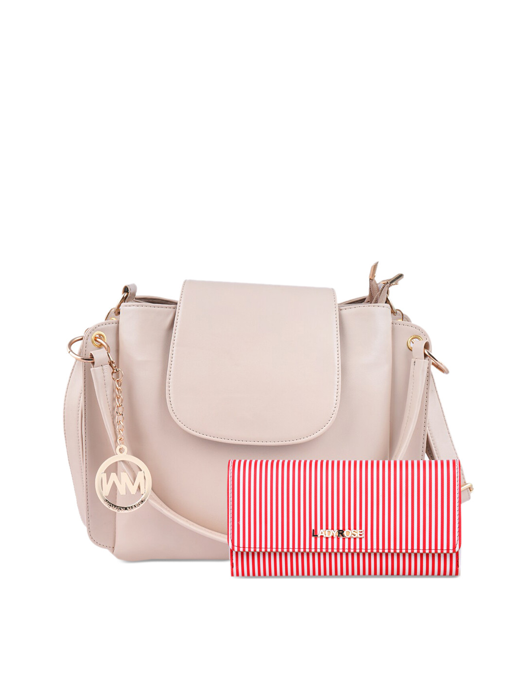 

WOMEN MARKS Cream-Coloured Solid Handheld Bag