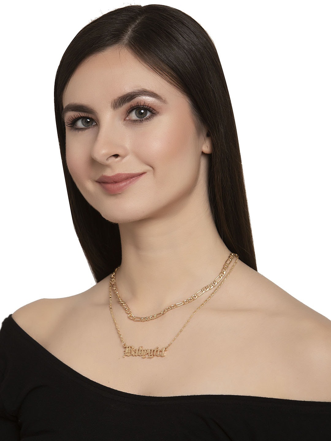 

Shining Diva Fashion Gold-Plated Layered Necklace