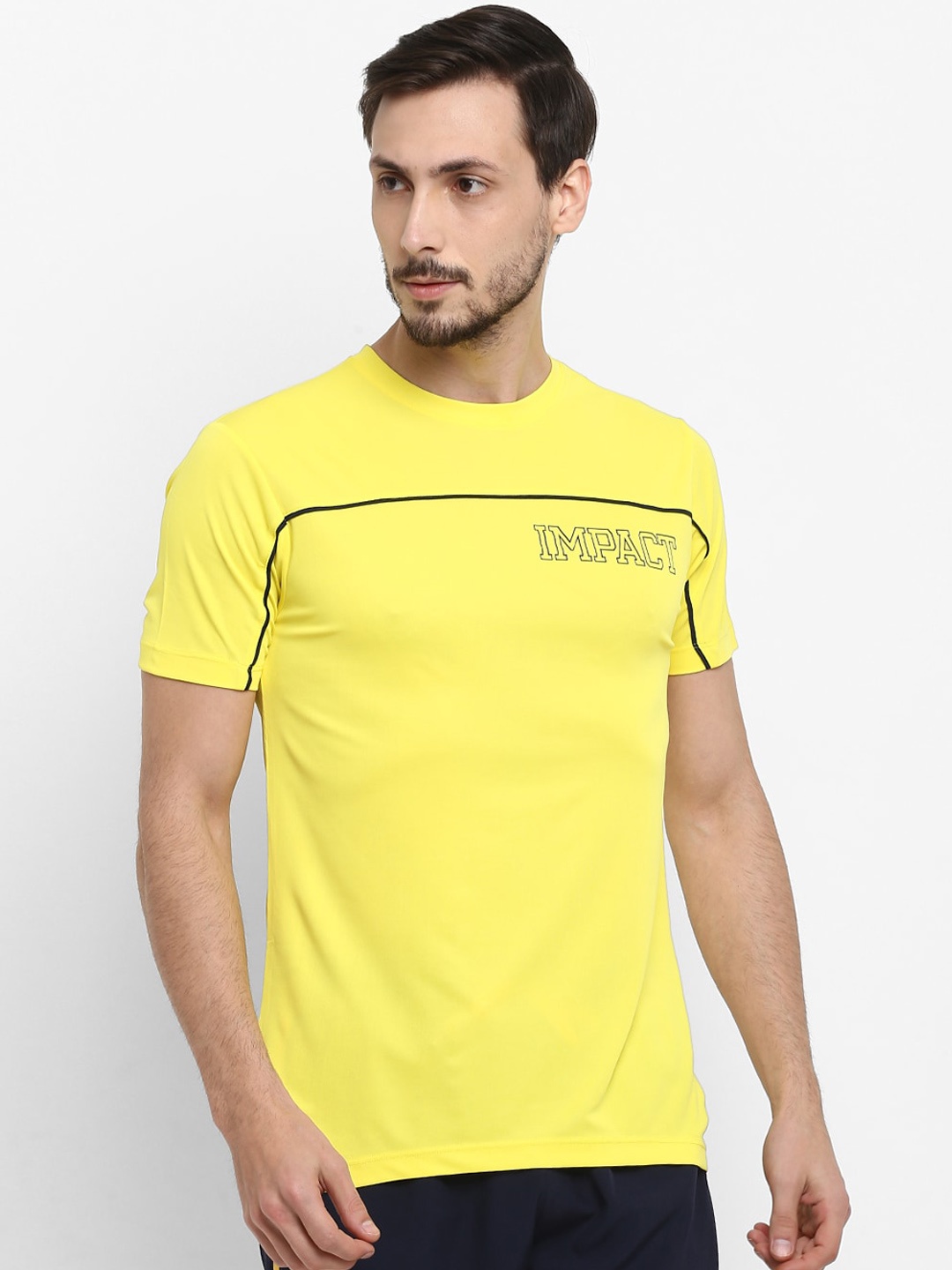 

OFF LIMITS Men Yellow Printed Round Neck T-shirt