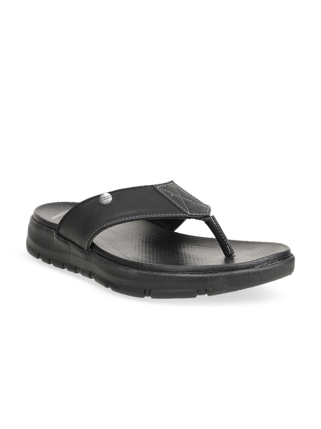 

Carlton London Men Black Solid Thong Flip-flops