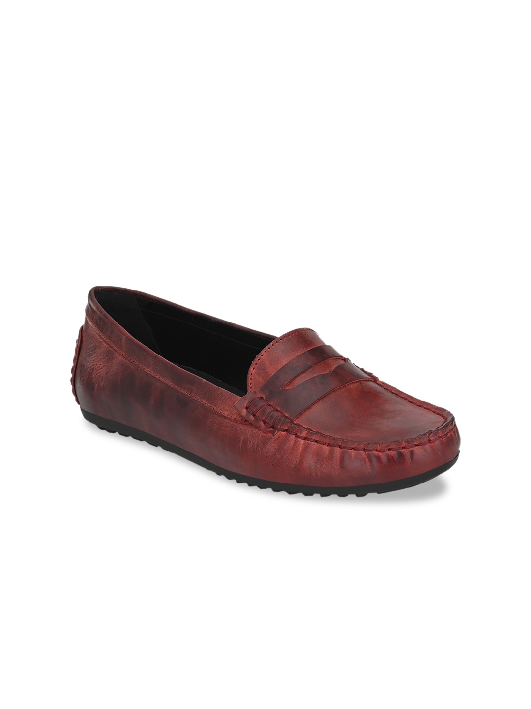 

CARLO ROMANO Women Maroon Leather Loafers