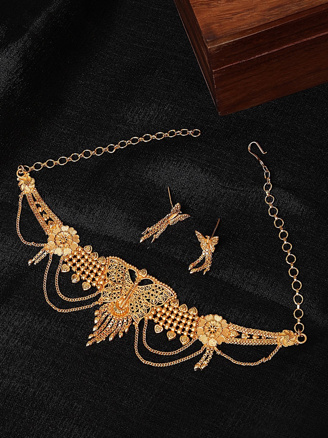 

Yellow Chimes Gold-Plated Butterfly Themed Handcrafted Jewellery Set