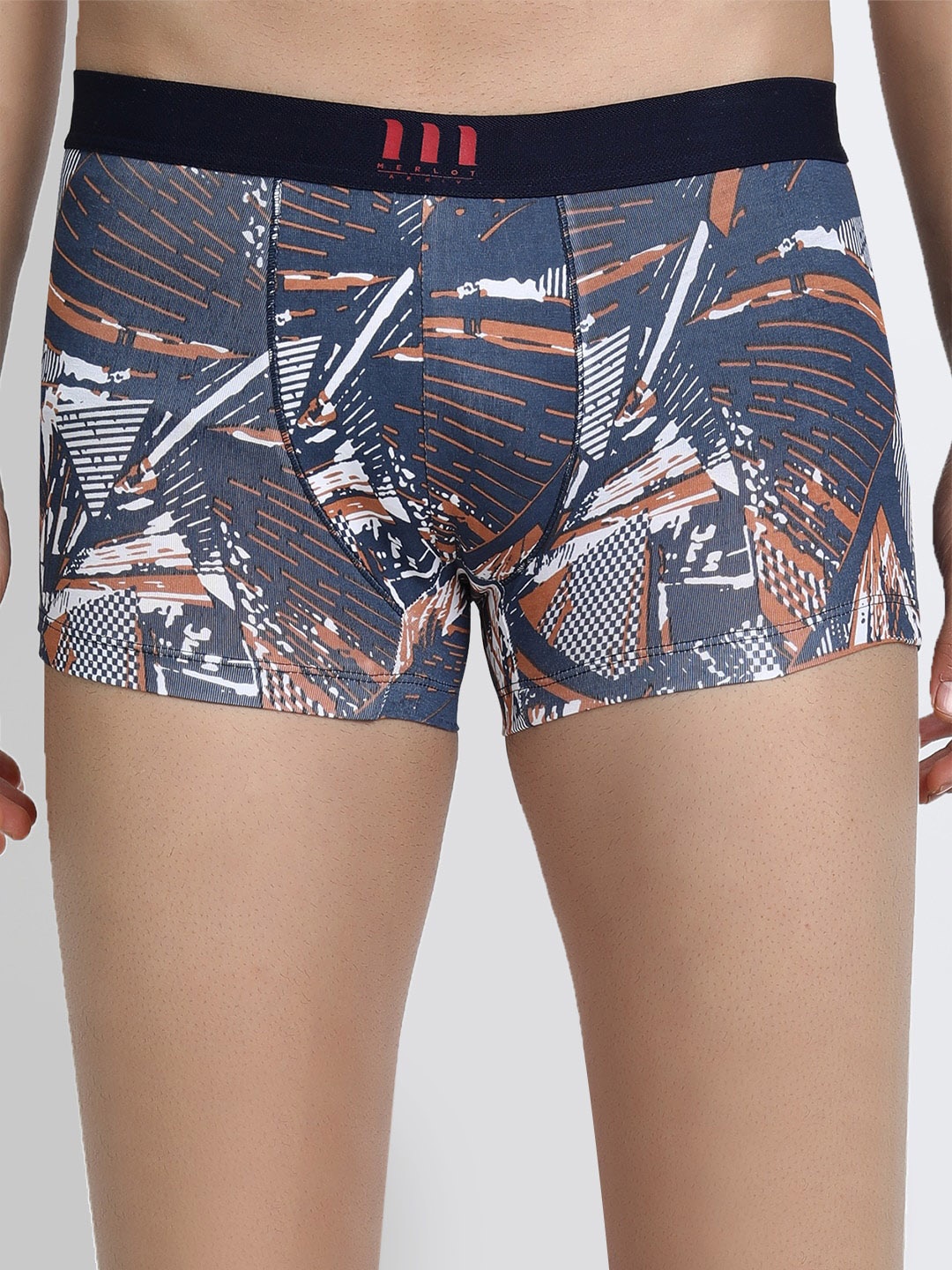 

MERLOT Men Grey & Brown Printed Trunks Arriv_009