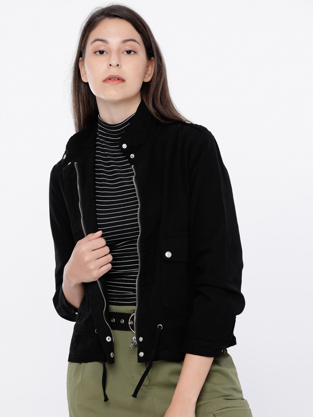 

Tokyo Talkies Women Black Solid Tailored Jacket