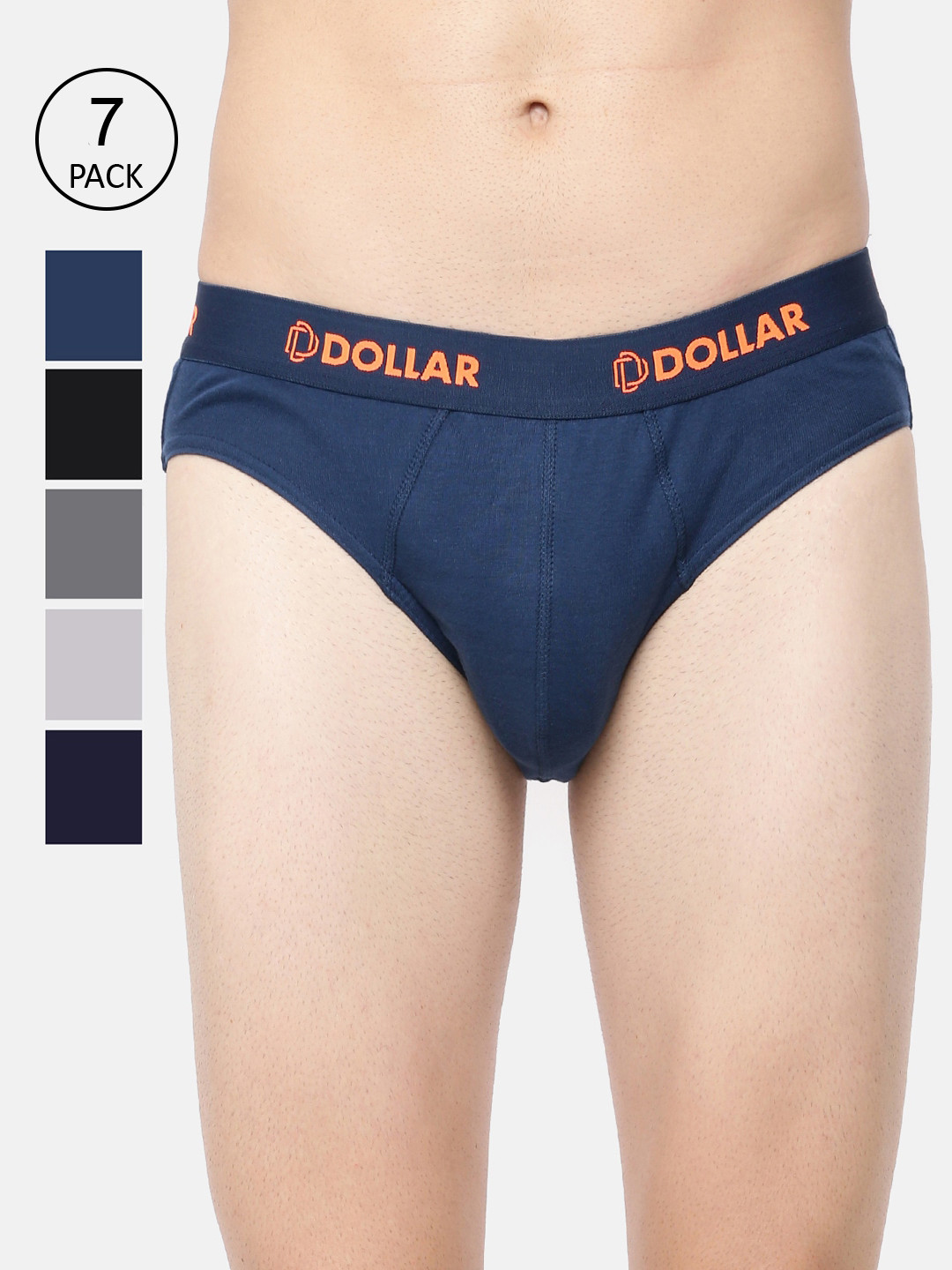 

Dollar Bigboss Men Assorted Pack of 7 Cotton Superior Snug Fit Brief
