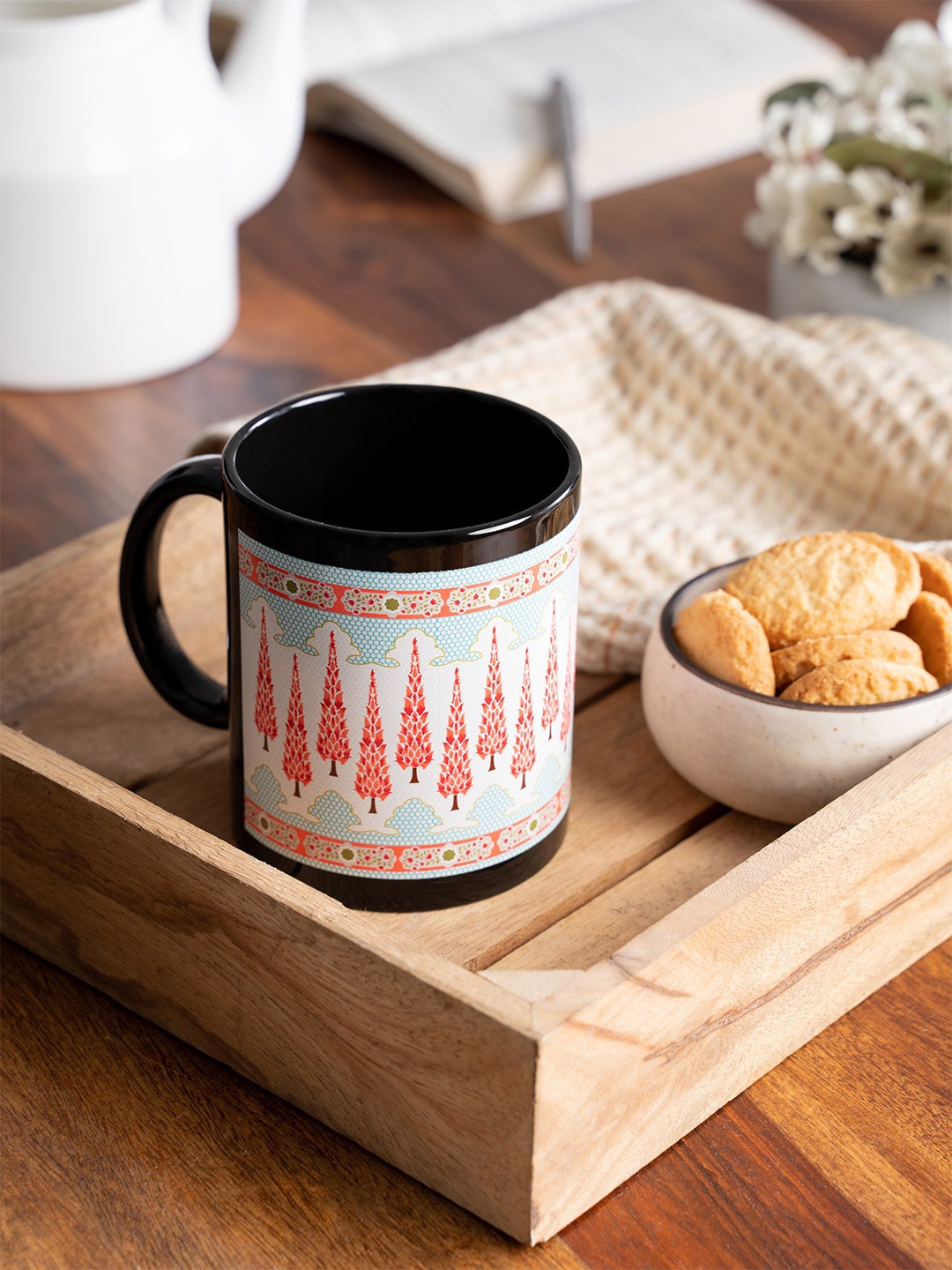 

KOLOROBIA Black & White Printed Babur Inspired Ceramic Mug