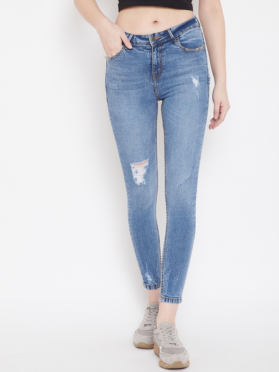 

Madame Women Navy Blue Regular Fit Jeans