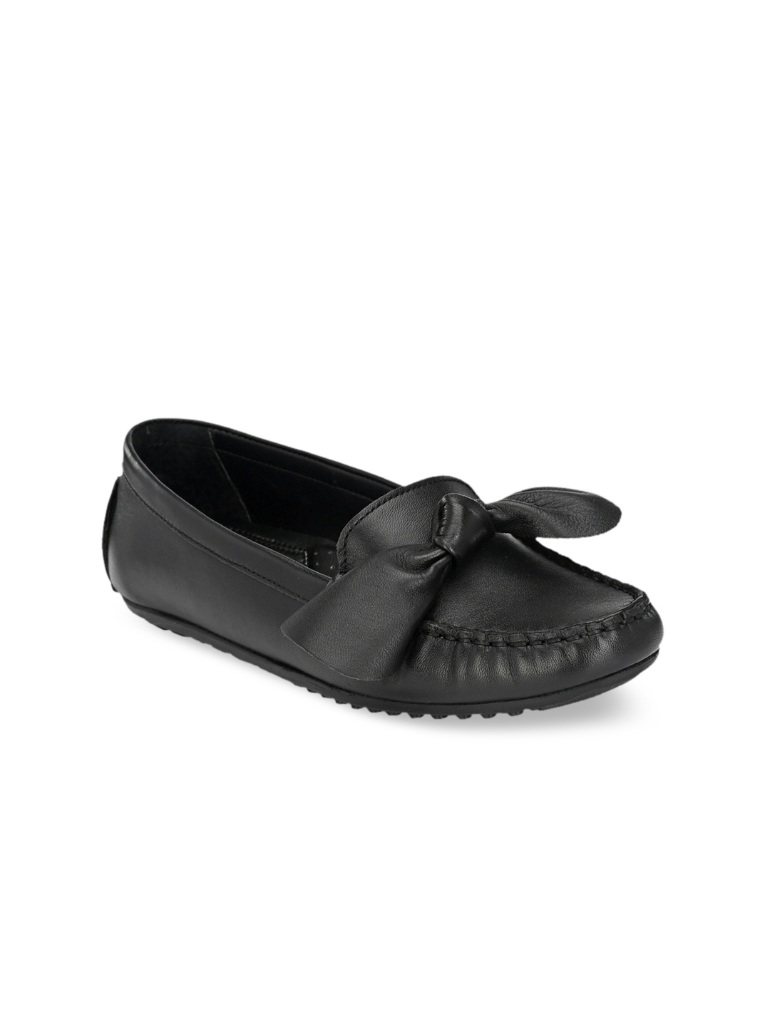 

CARLO ROMANO Women Black Leather Loafers