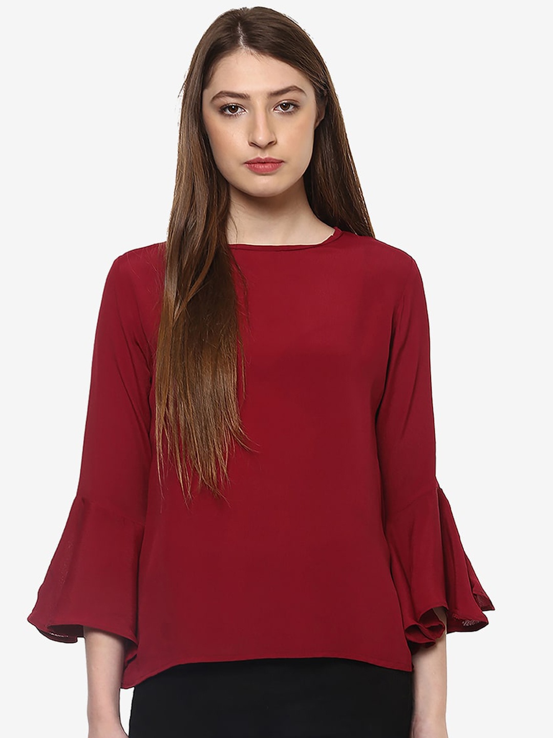 

Indietoga Women Maroon Solid Top