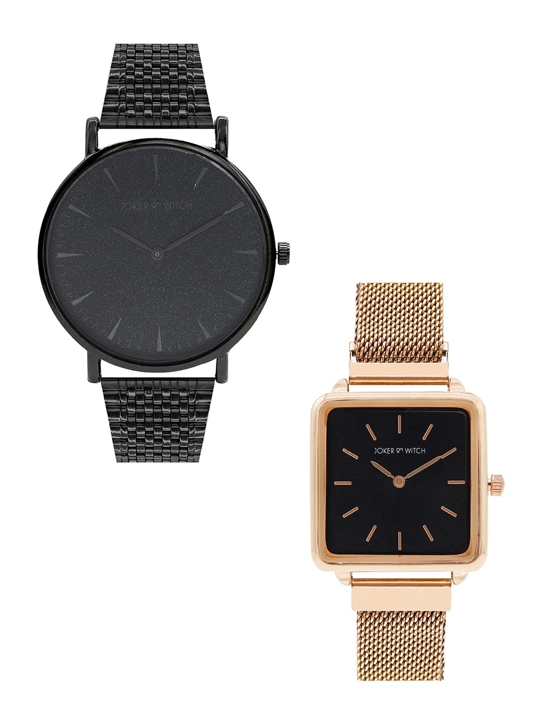 

JOKER & WITCH Morticia & Gomez Couple Watch Gift Set, Black