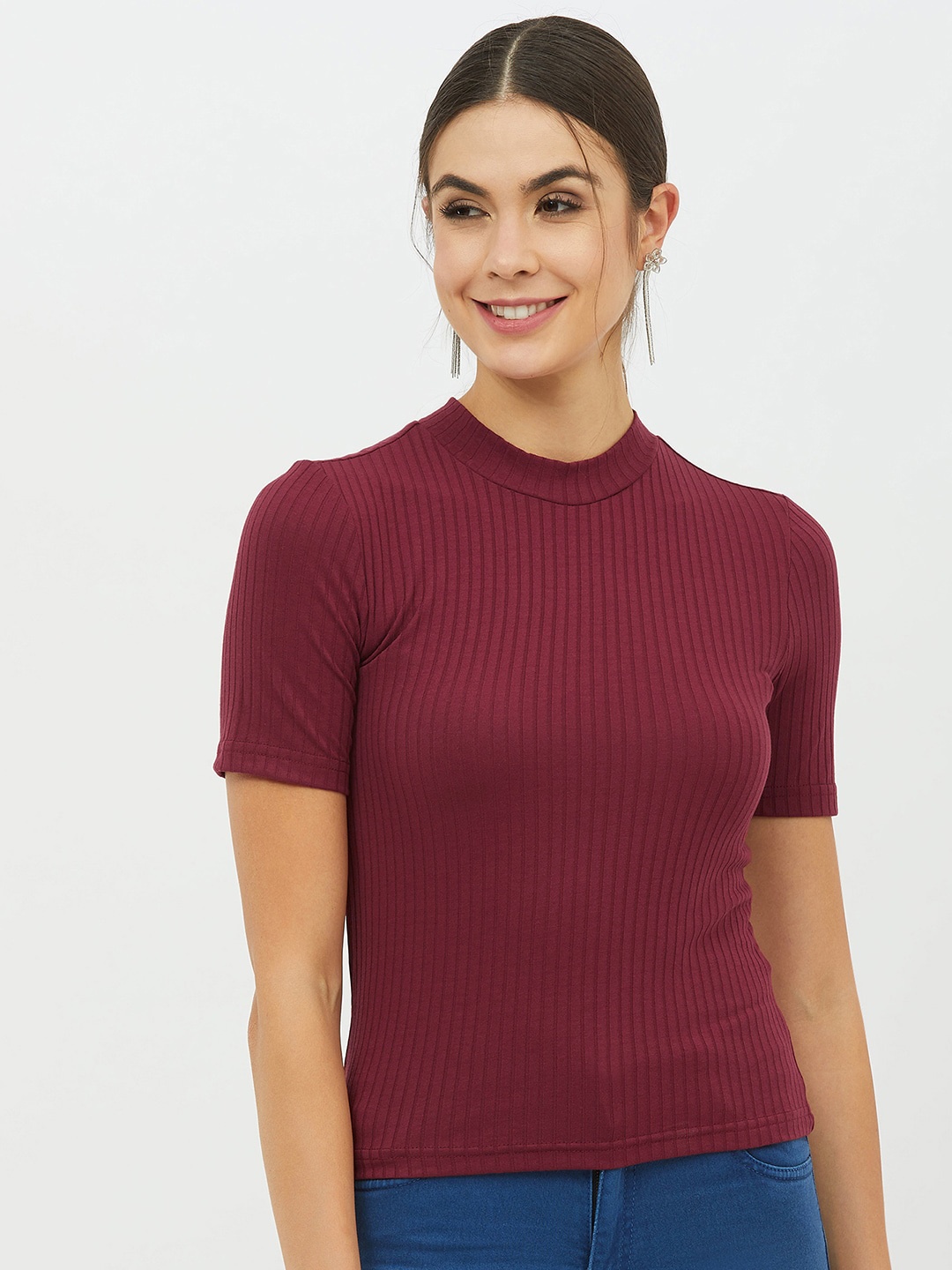 

Harpa Women Maroon Solid Top