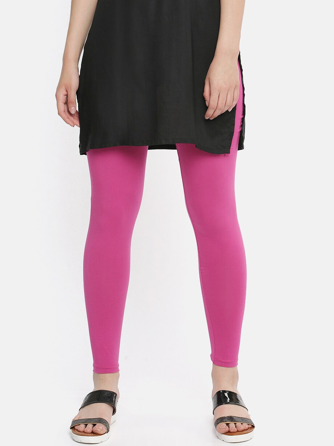 

Dollar Missy Women Pink Solid Ankle-Length Leggings