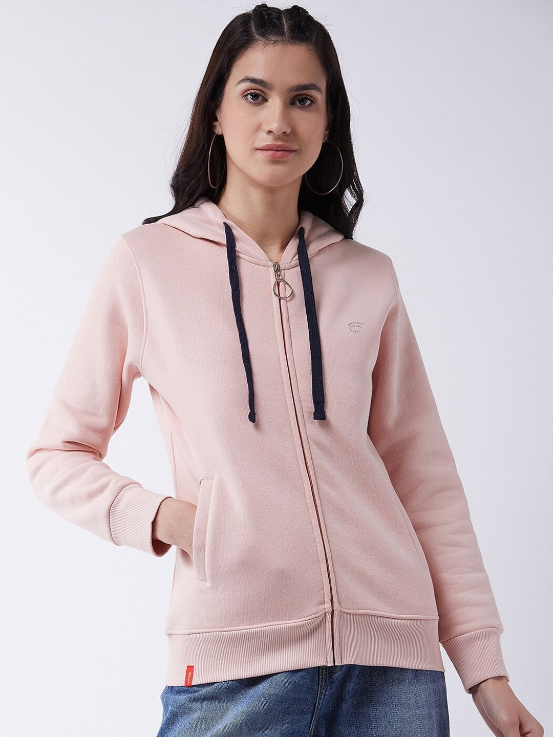 

FEMEA Women Peach-Coloured Solid Sweatshirt