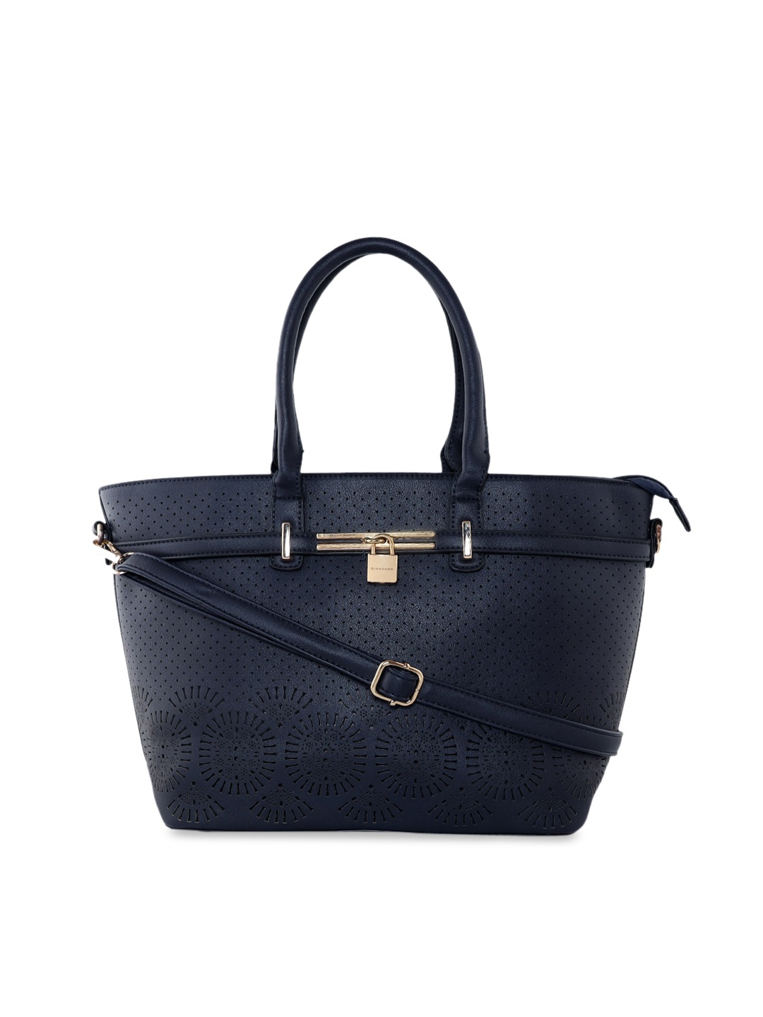 

GIORDANO Navy Blue Solid Handheld Bag