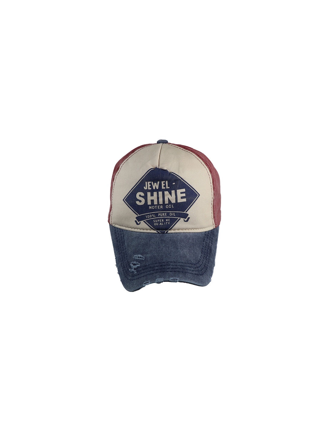 

iSWEVEN Unisex Maroon & White Embroidered Snapback Cap