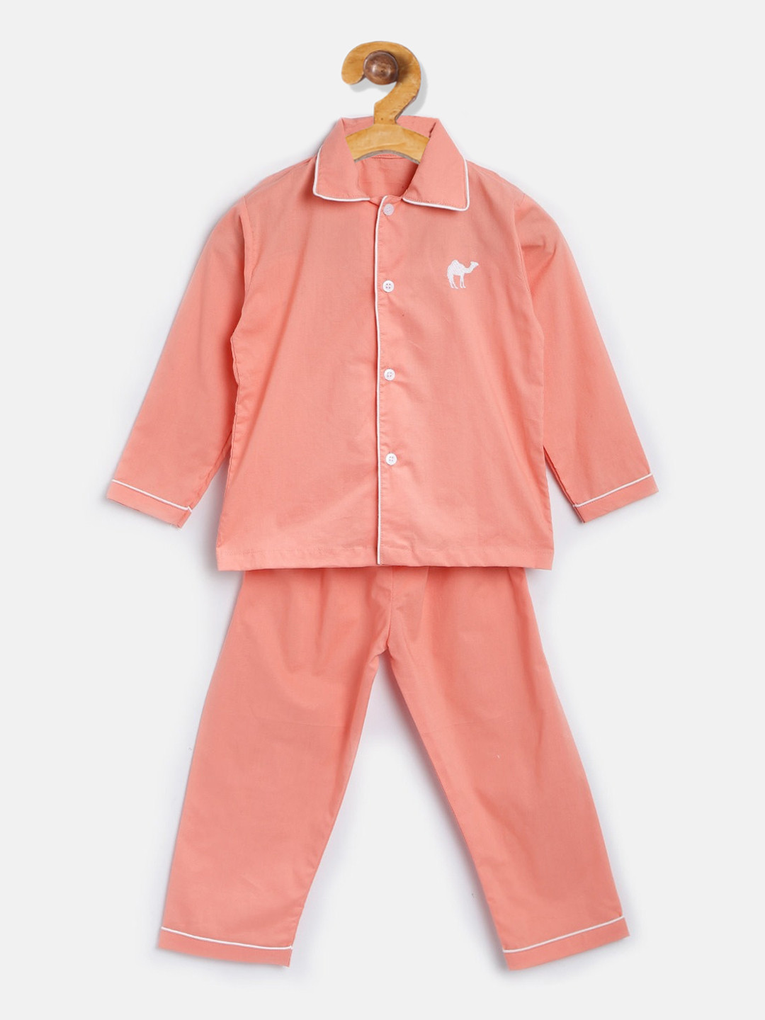 

Kids Clan Kids Coral Red Solid Night Suit