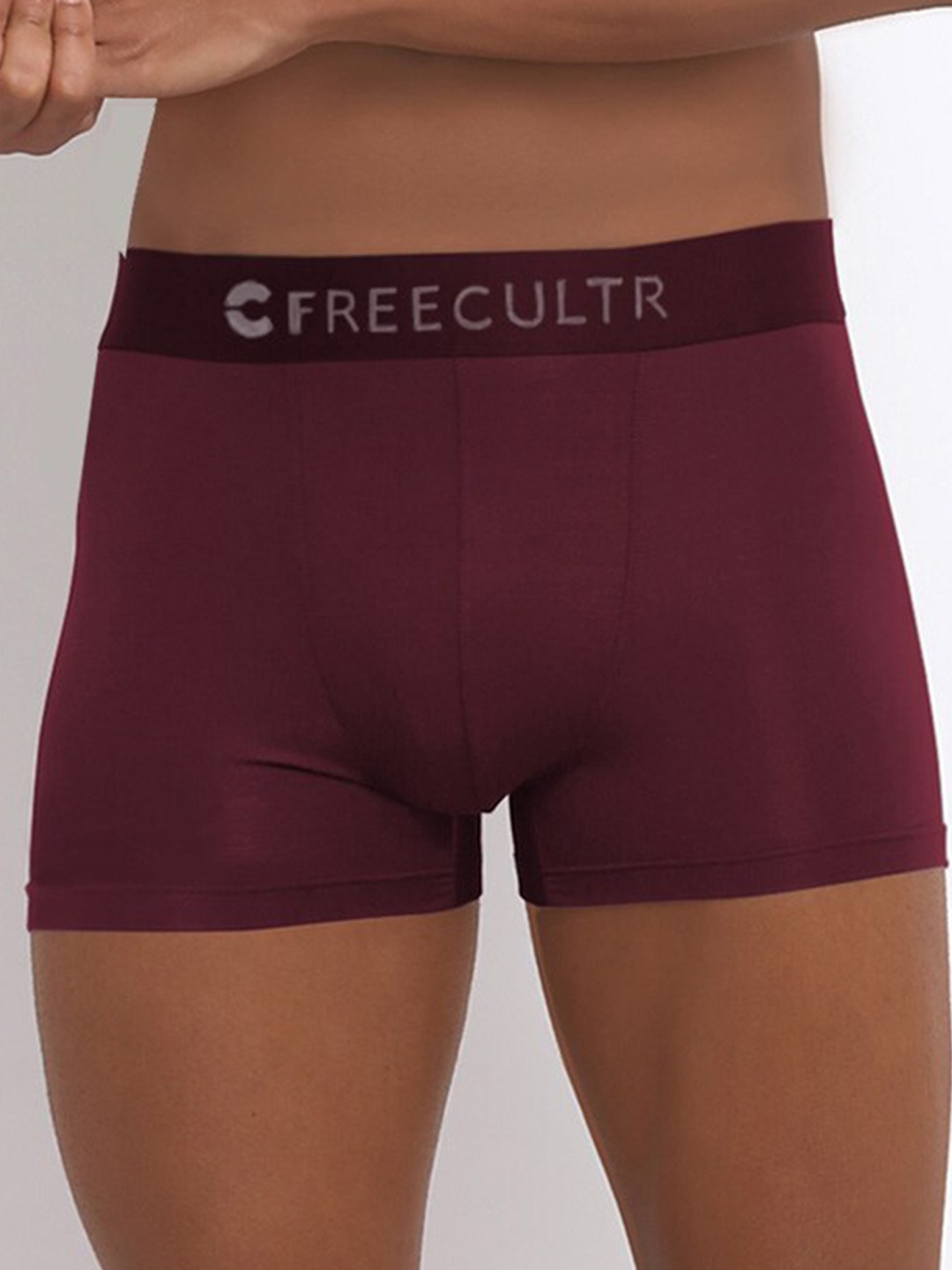 

FREECULTR Men Pack of 2 Maroon Solid Anti-Bacterial Trunks