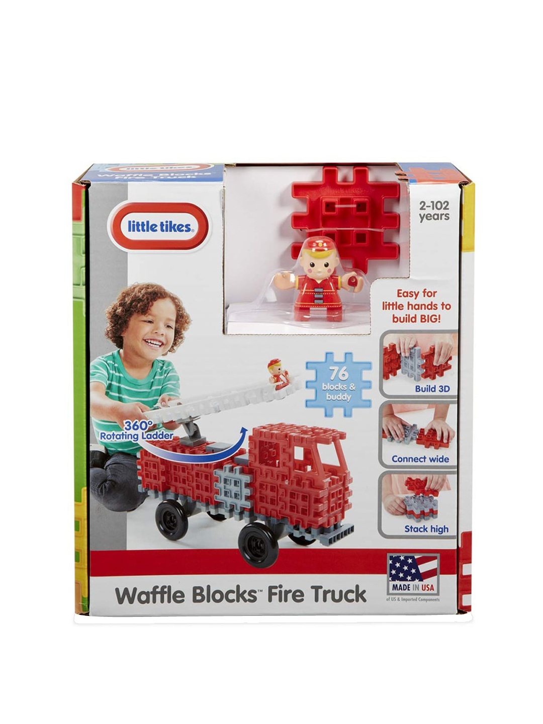 

Little Tikes Kids Red & White Waffle Blocks Vehicle Fire Truck