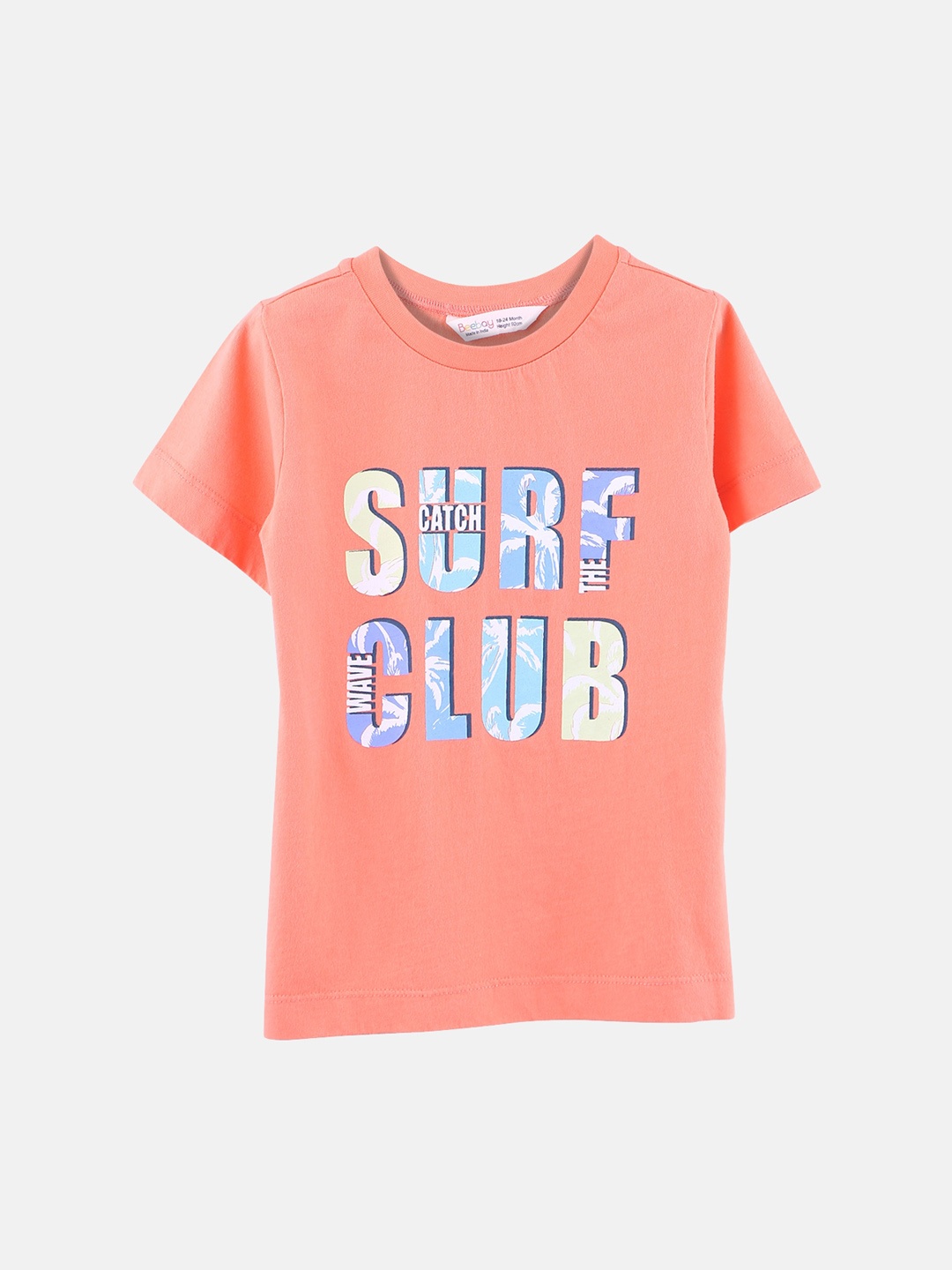 

Beebay Boys Orange Printed Round Neck T-shirt