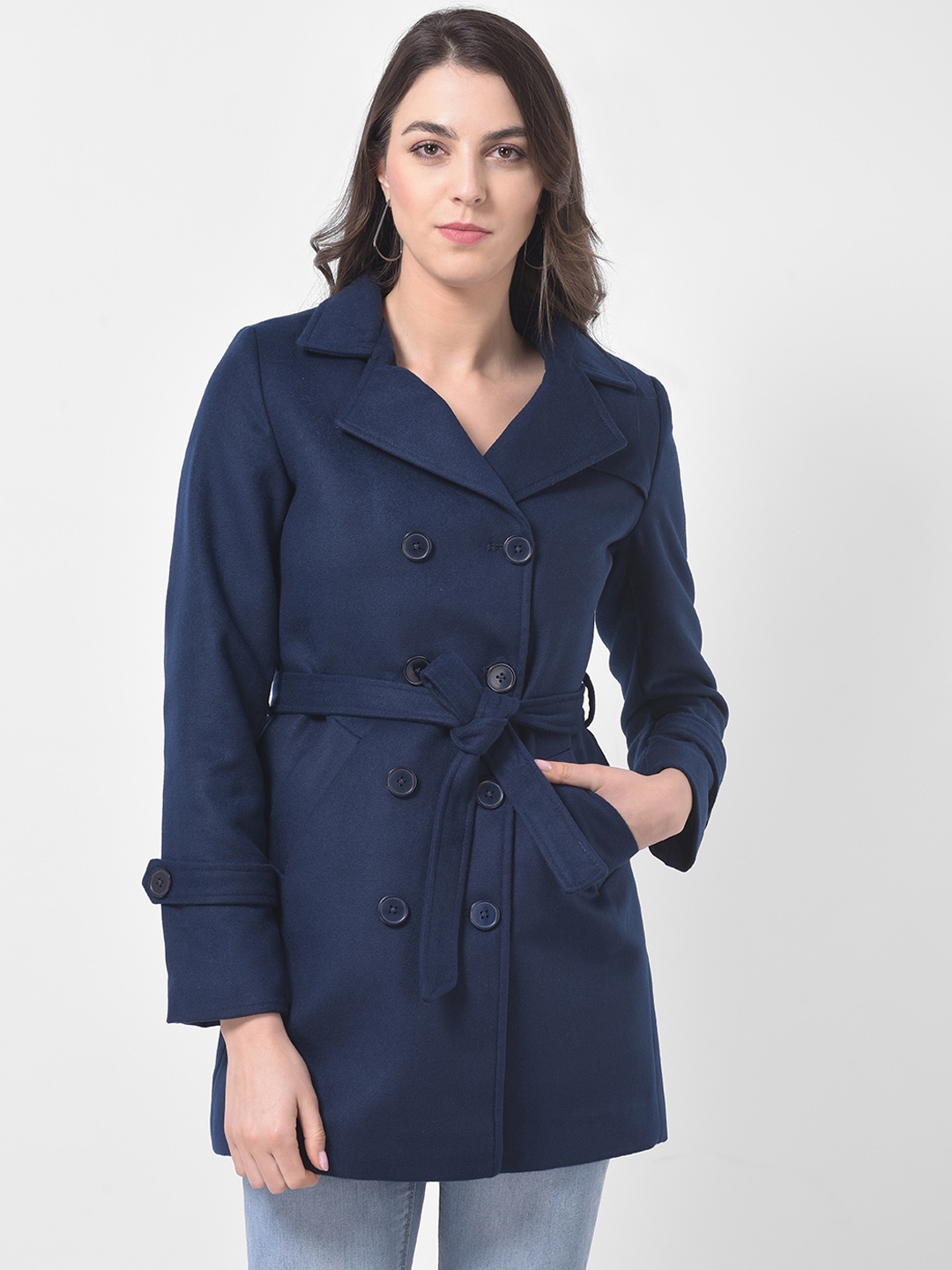 

Latin Quarters Women Blue Solid Windcheater Tailored Jacket