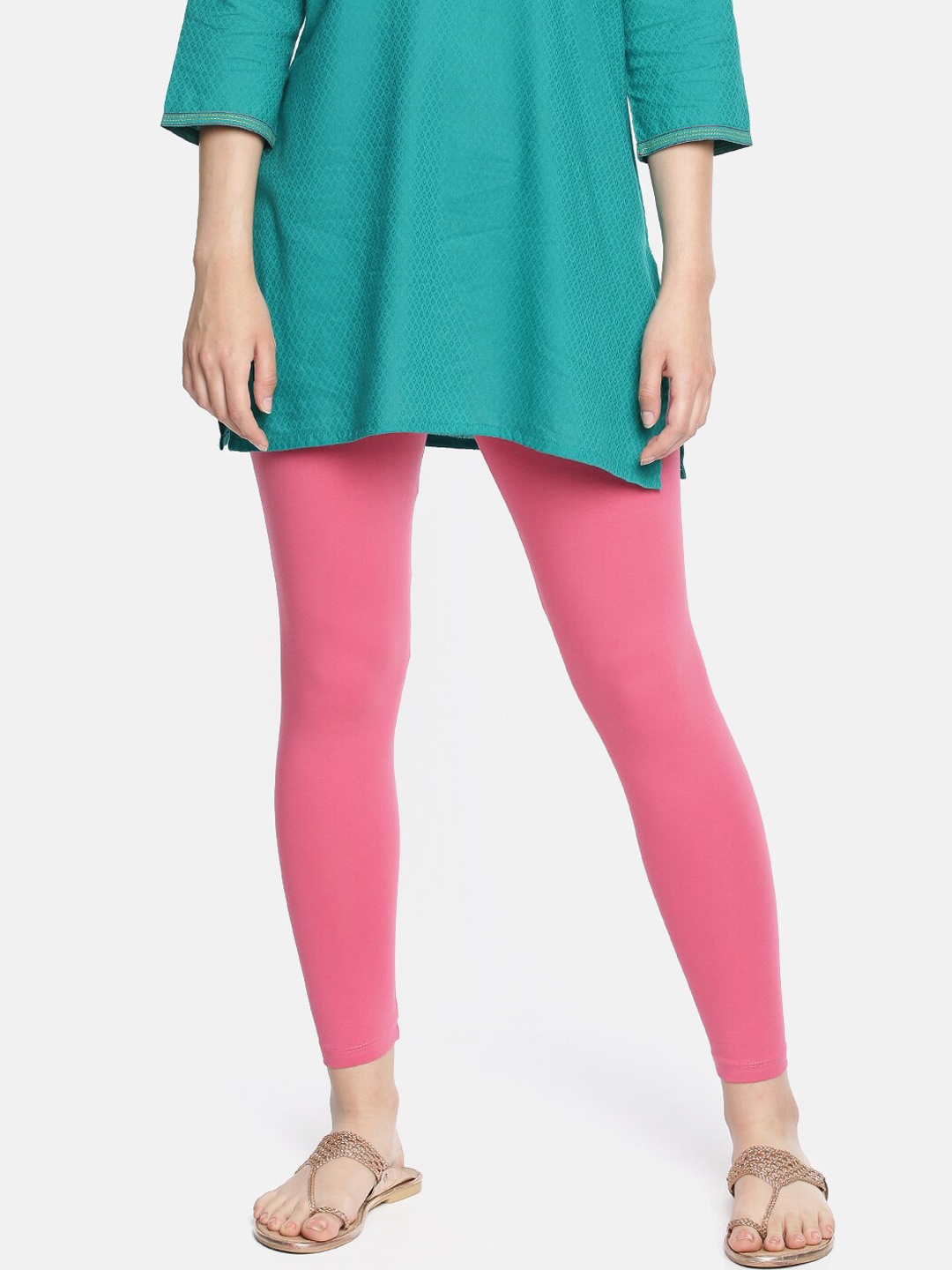 Dollar Missy Women Pink Solid Ankle-Length Leggings