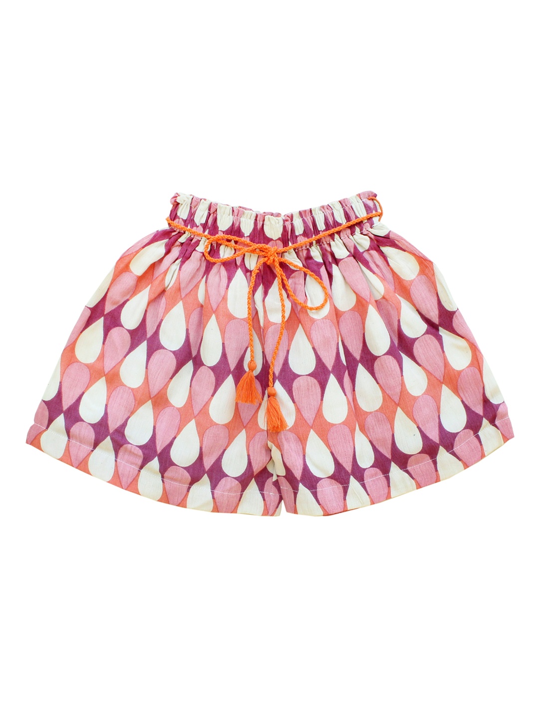My Little Lambs Girls Pink Printed Loose Fit Regular Shorts