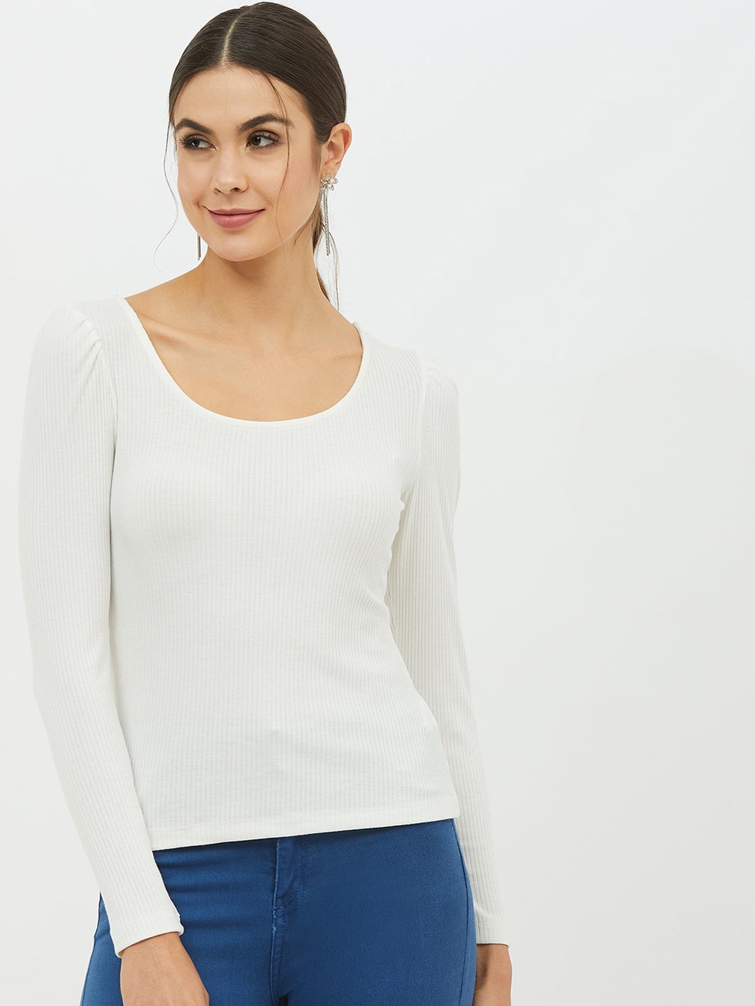 

Harpa Women White Solid Top