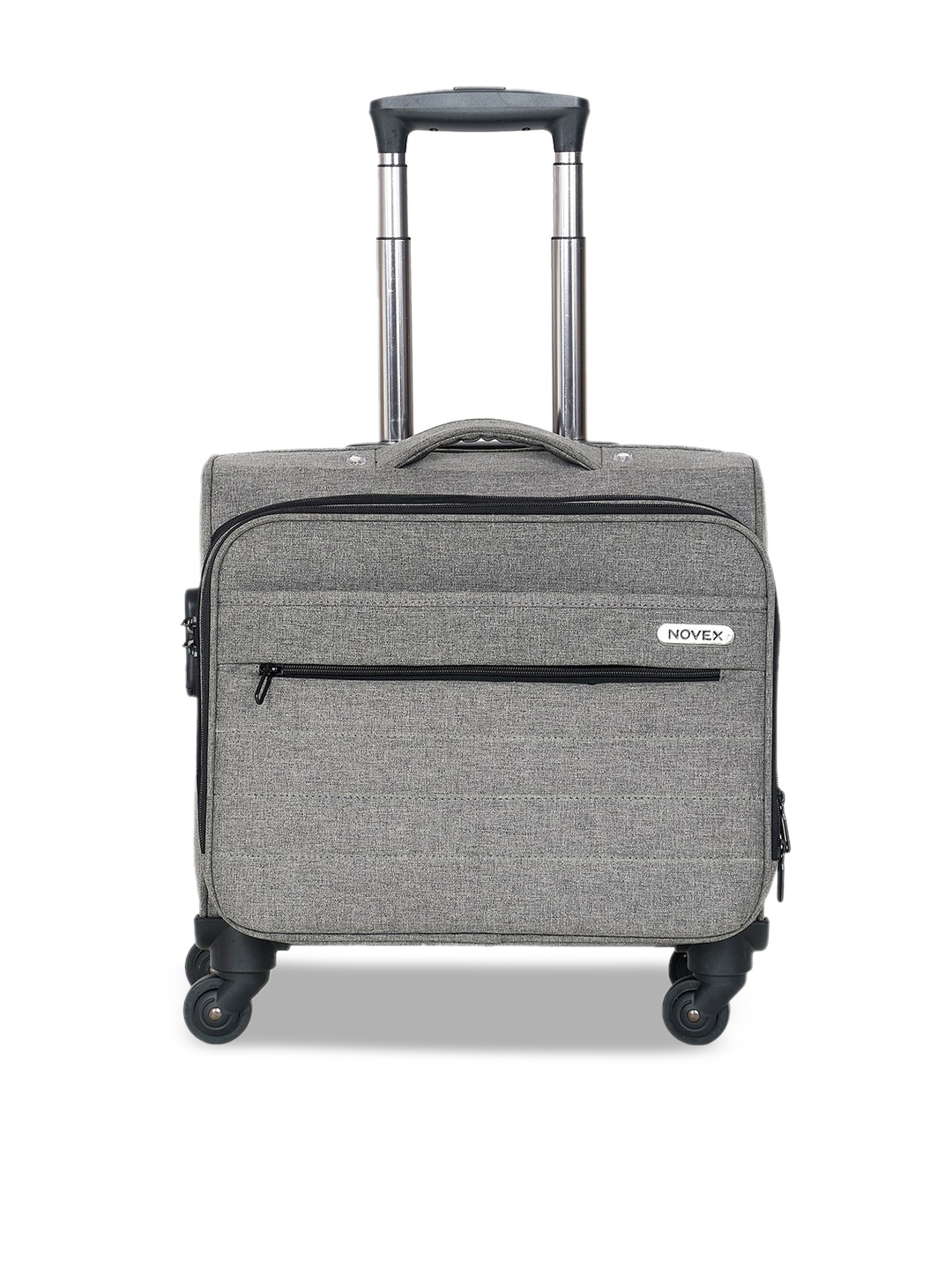 

NOVEX Grey Solid Cabin Soft-Sided Trolley Suitcase