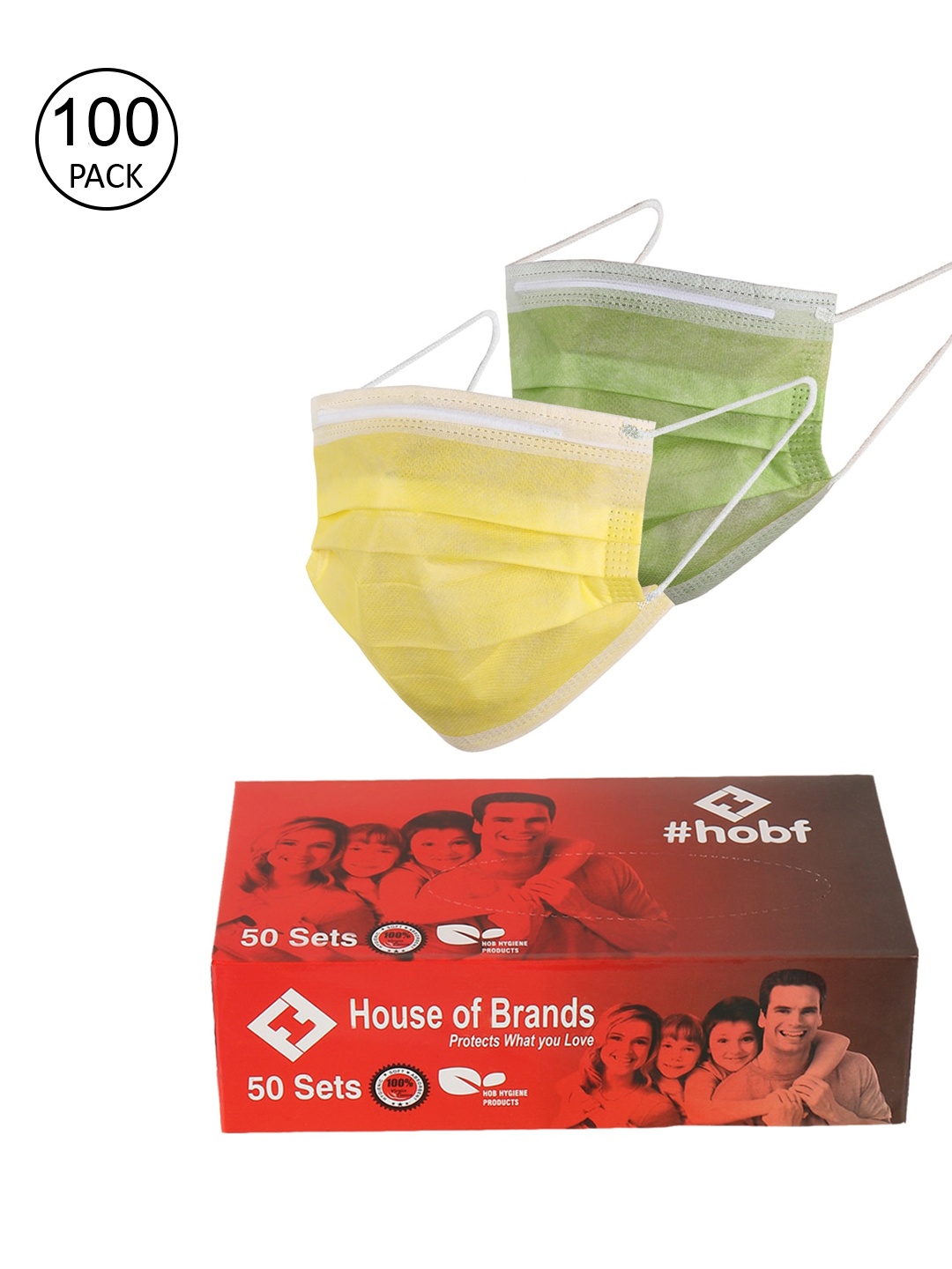 

LONDON FASHION hob Unisex Pack of 100 3-Ply Anti-Pollution Disposable Ultrasonic Surgical Masks, Olive