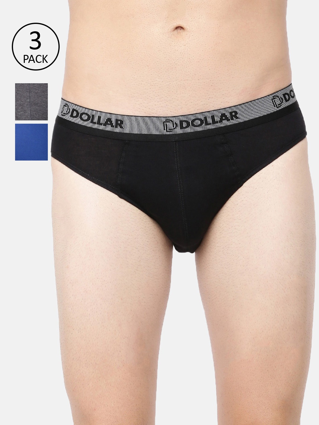 Dollar Bigboss Men Pack of 3 Assorted Double Pouch Support Briefs MDBR-01-PO3-C1