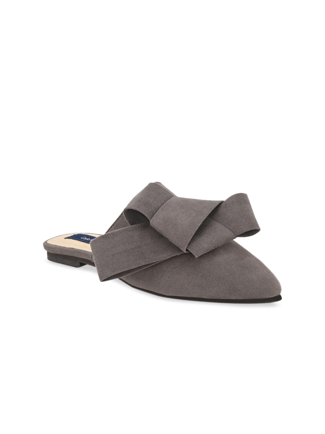 

CARLO ROMANO Women Grey Solid Leather Mules