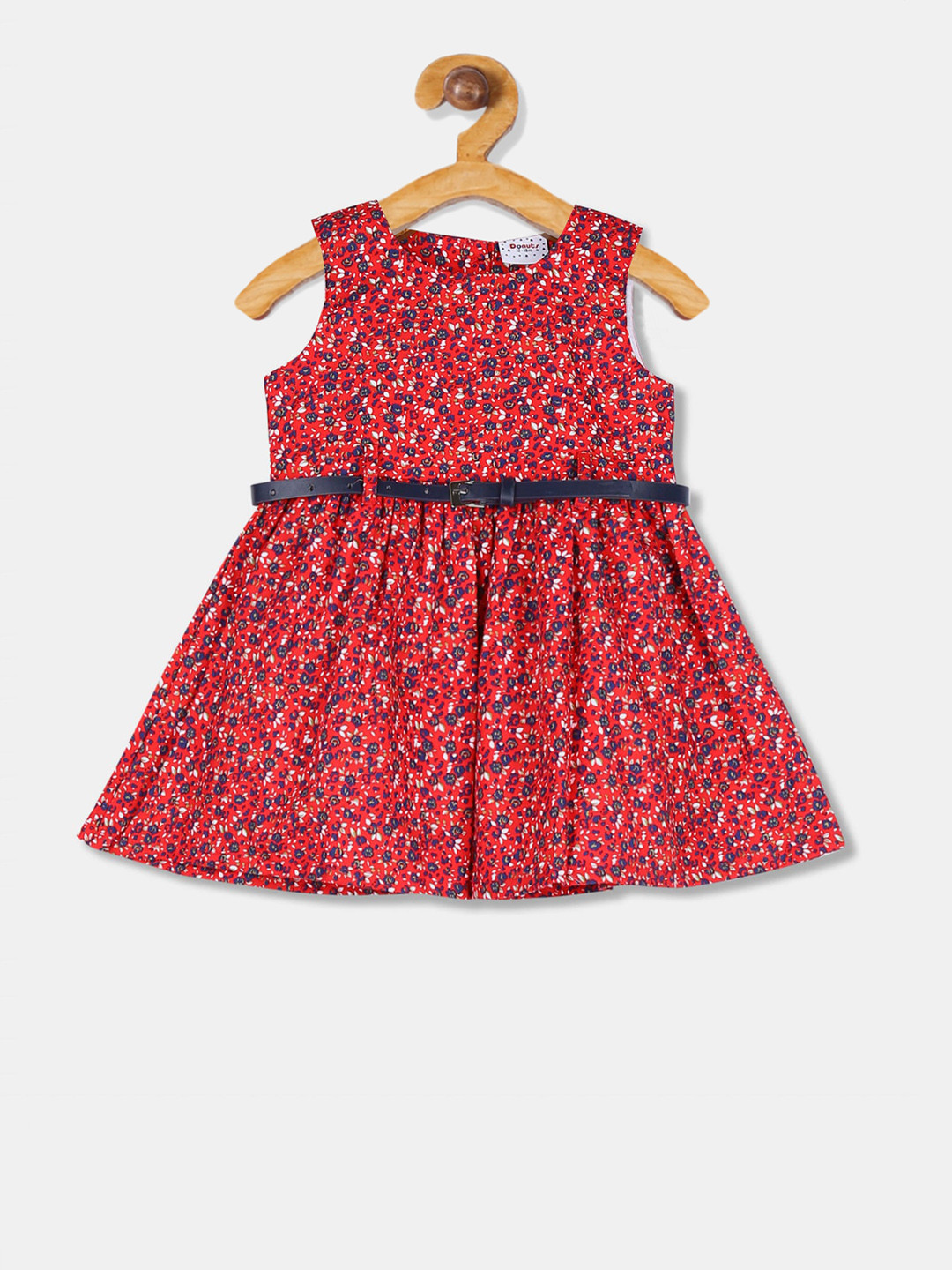 

Donuts Girls Red Printed Fit And Flare Dress