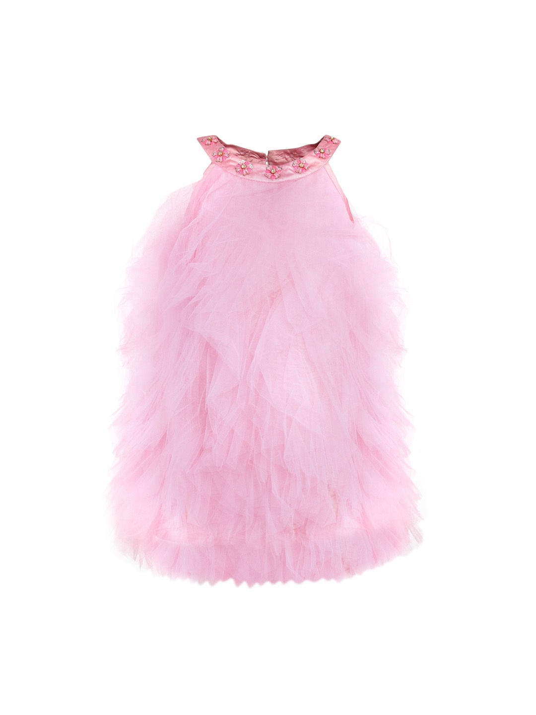 

A Little Fable Girls Pink Solid A-Line Dress