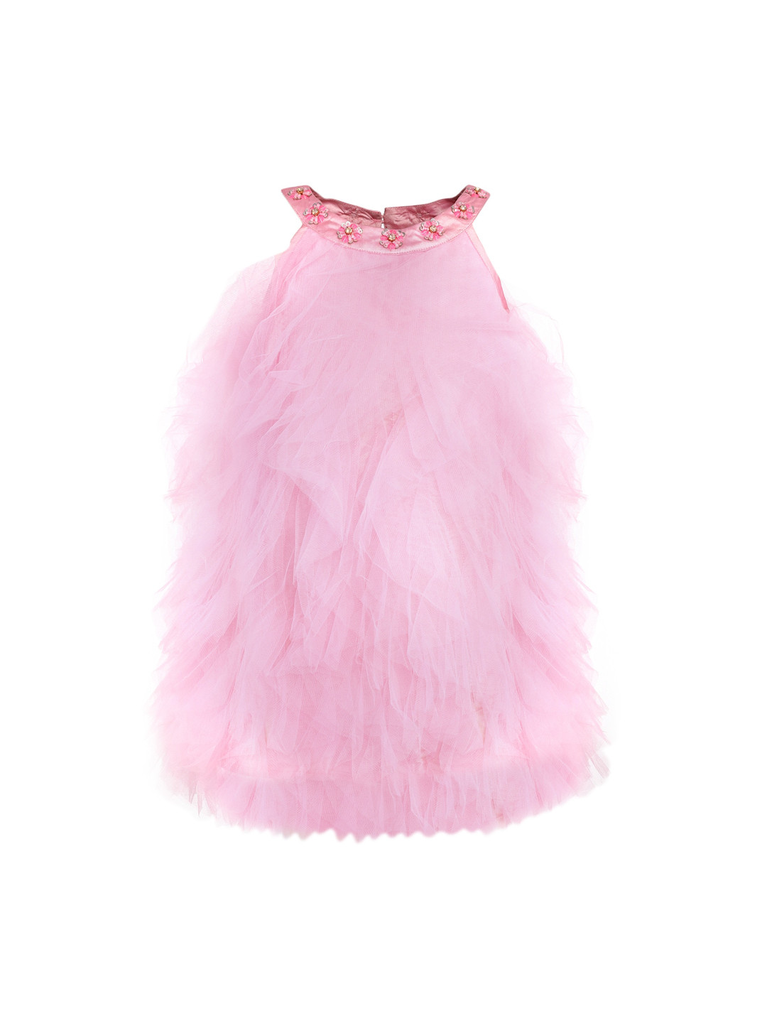 

A Little Fable Girls Pink Solid A-Line Dress