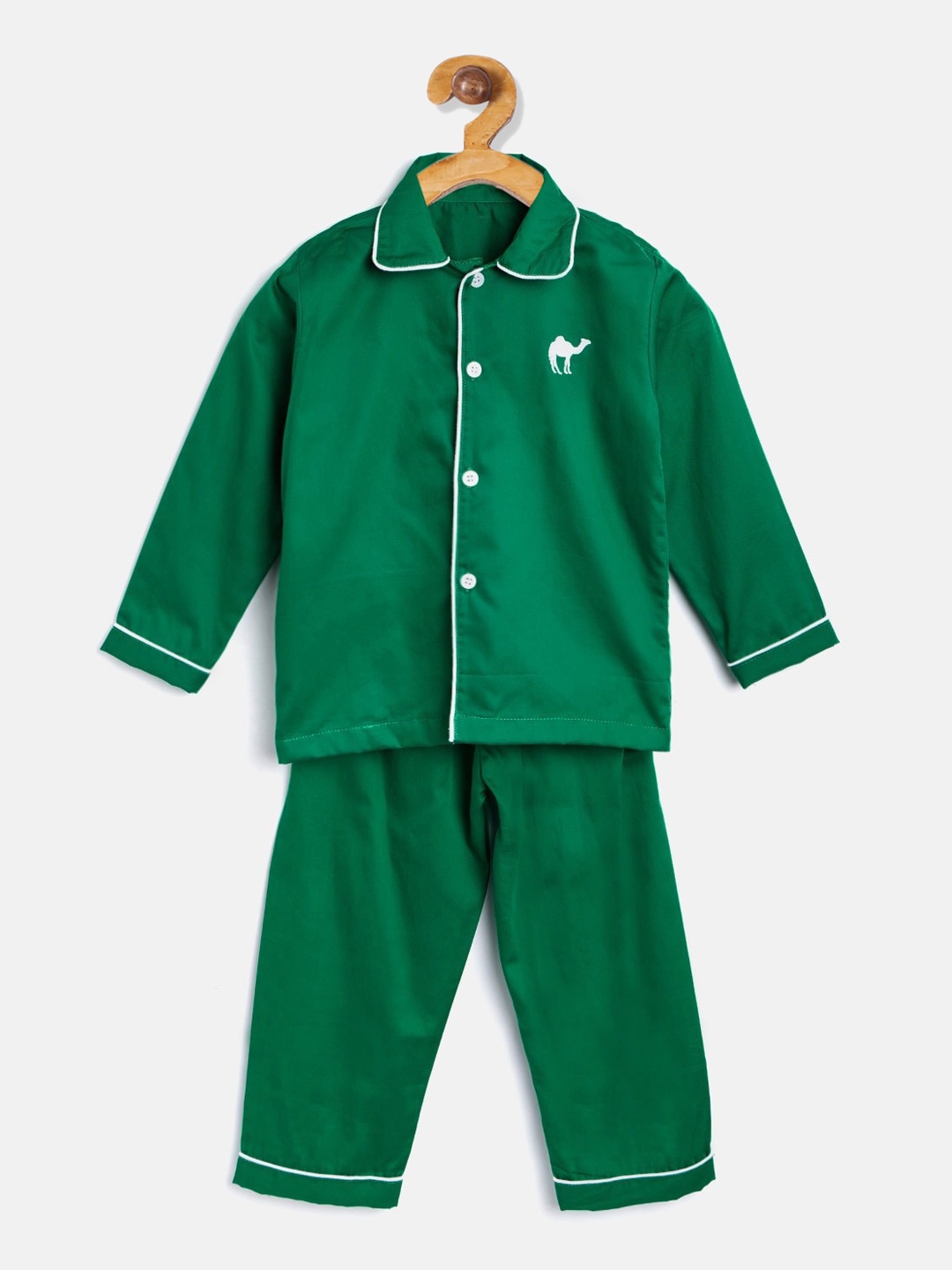 Kids Clan Kids Green Solid Night Suit