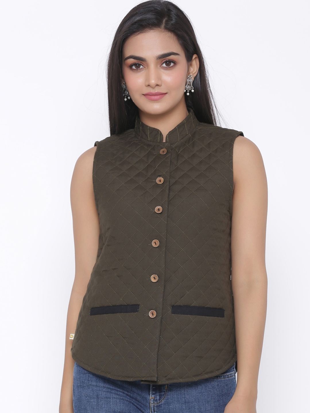 

fabGLOBAL Women Green Tailored Jacket