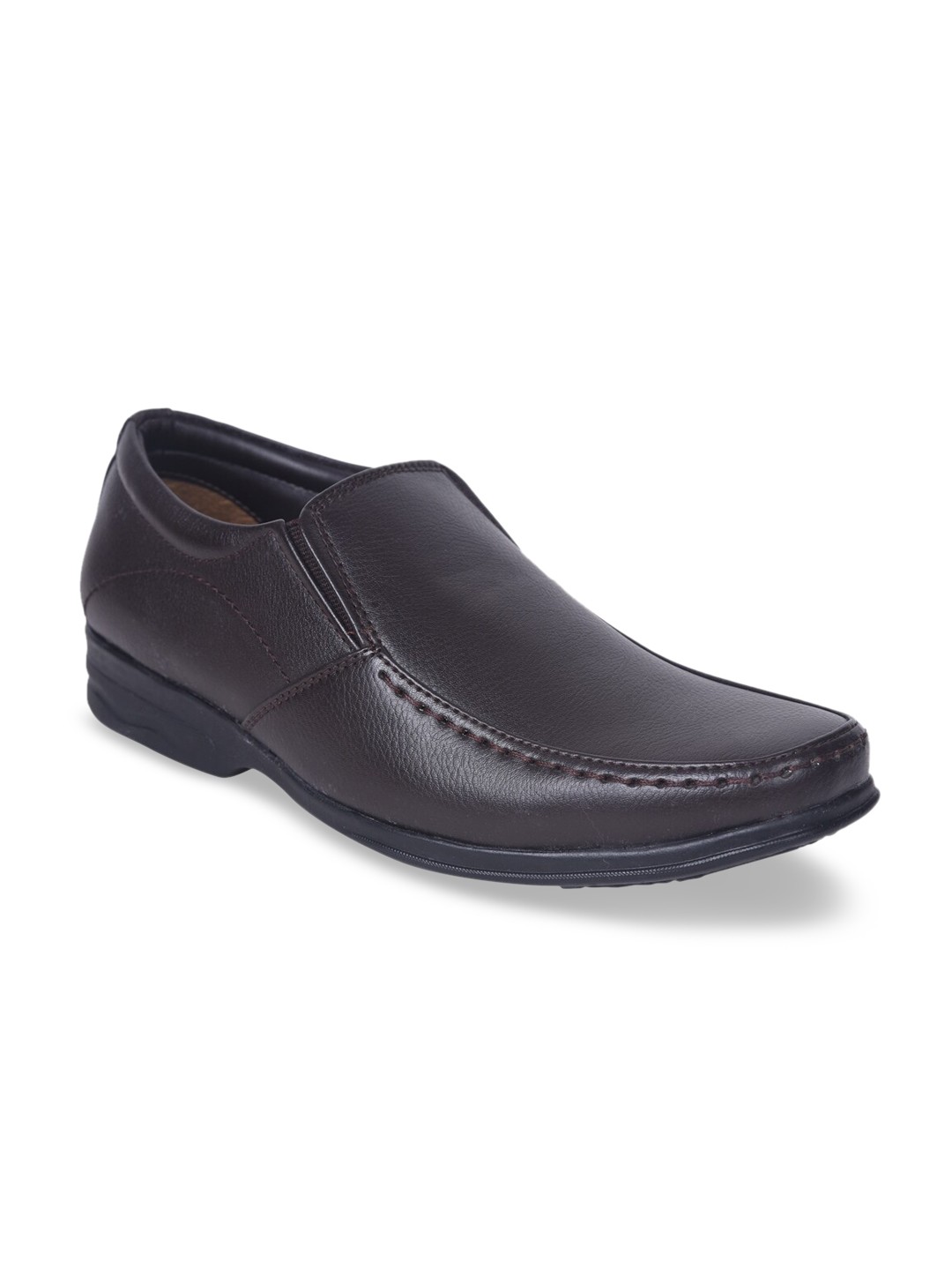 

IMPERIO Men Brown Solid Formal Leather Slip Ons