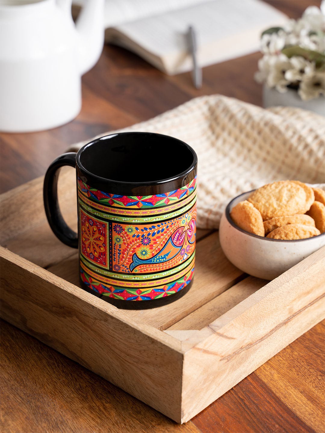 

KOLOROBIA Black & Orange Truck Art Printed Mug