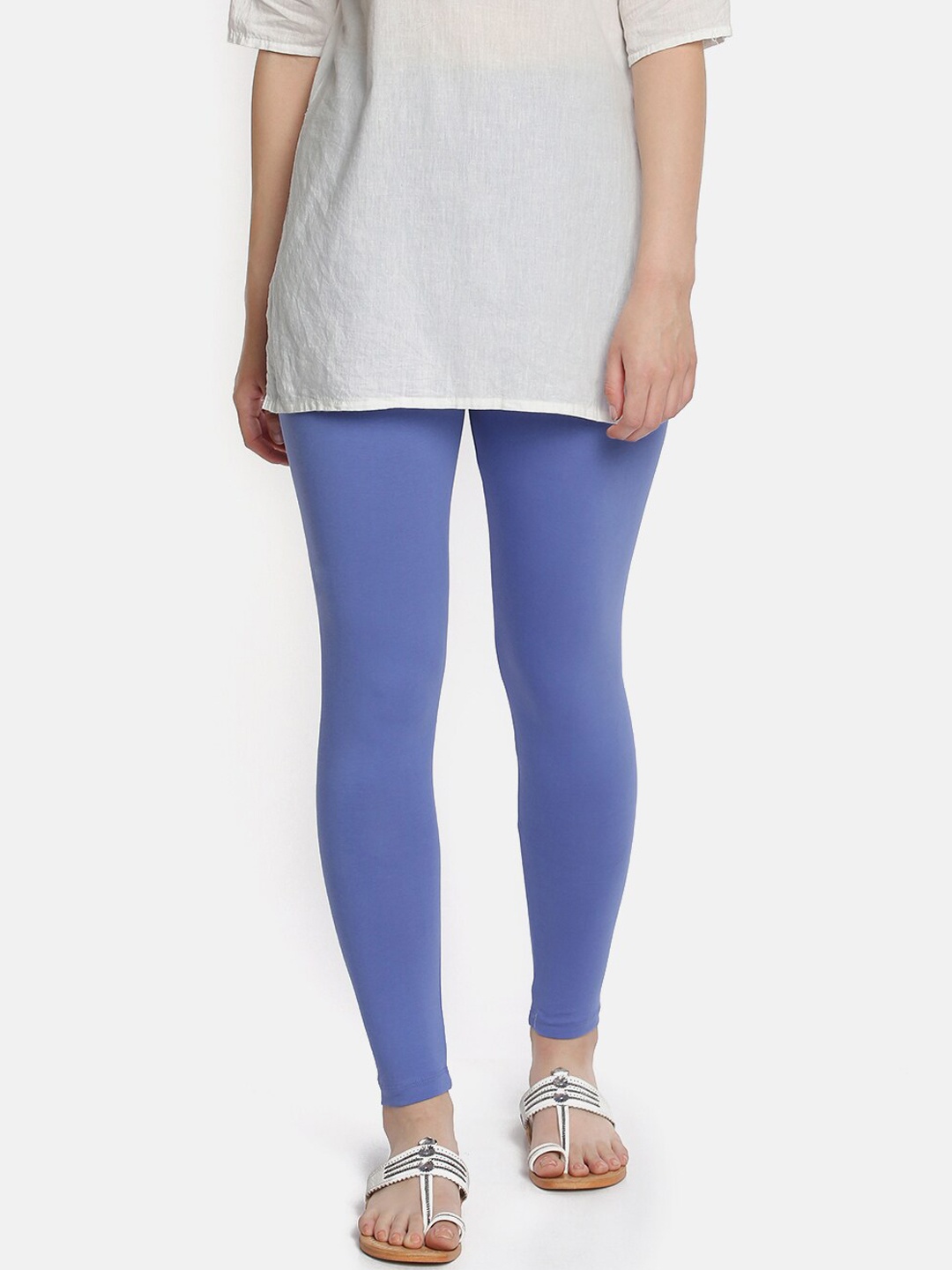 

Dollar Missy Women Blue Solid Ankle-Length Leggings