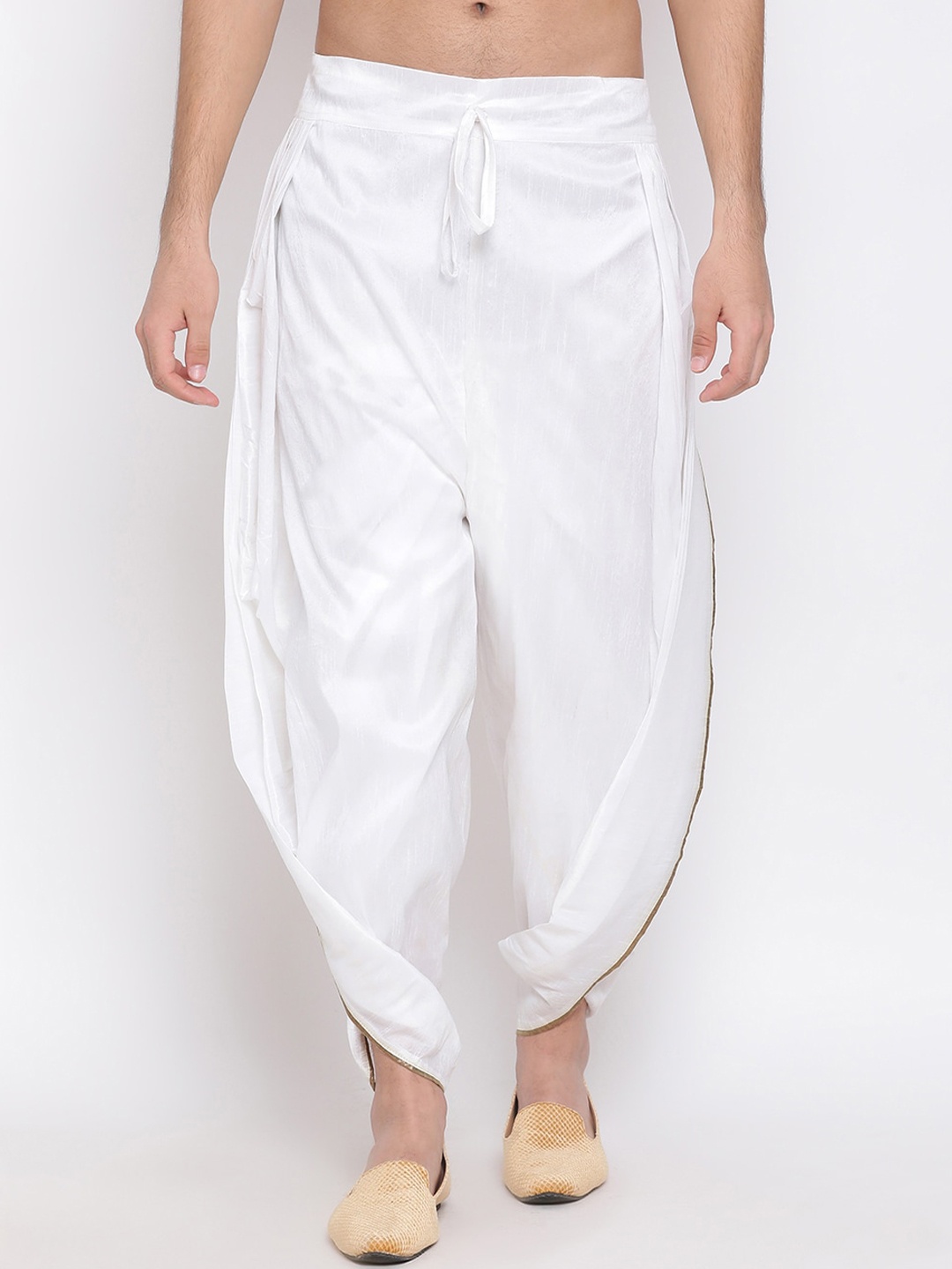 VASTRAMAY Men White Solid Dhoti