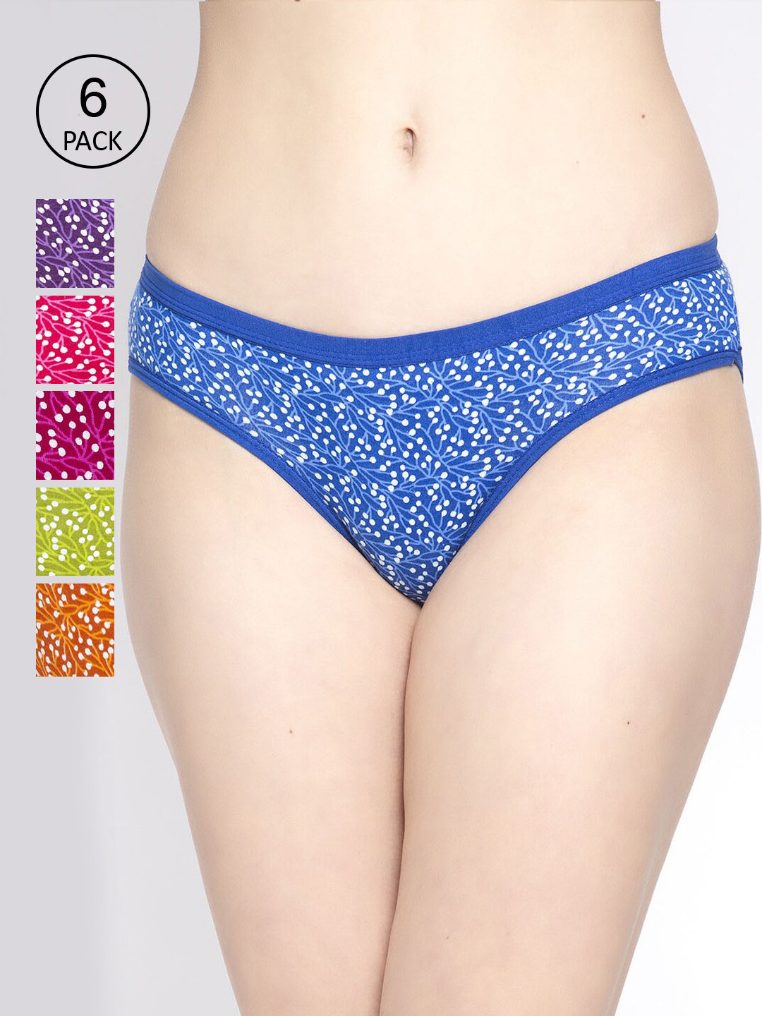 

PrettyCat Women Pack of 6 Assorted Basic Briefs PC-PA-1006-6PCS