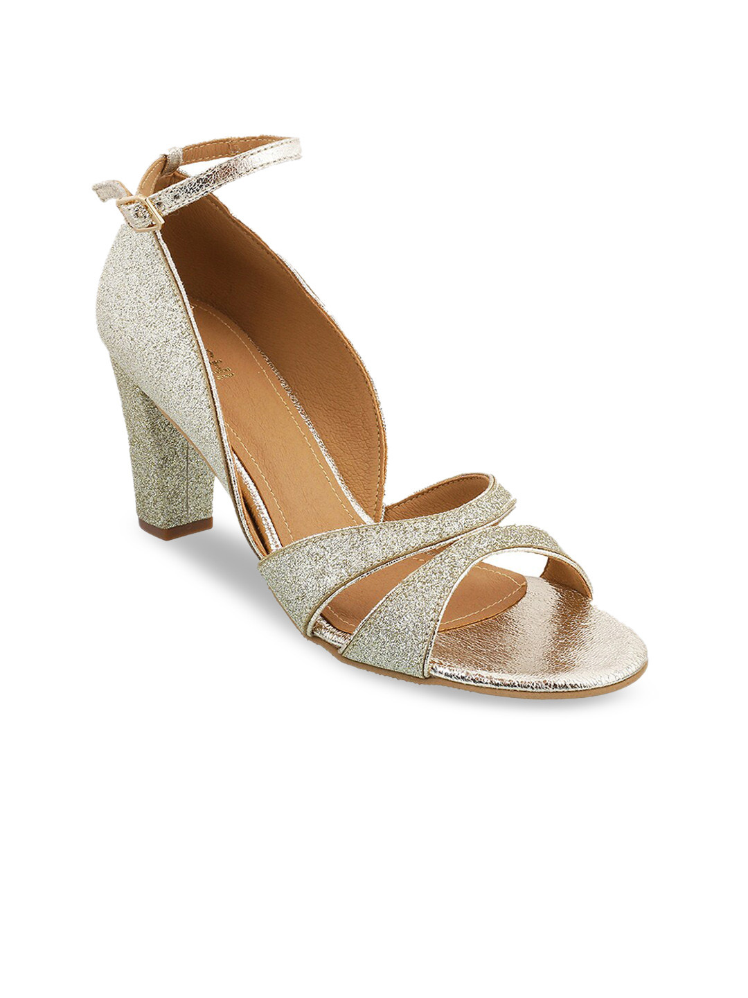 

Mochi Women Gold-Toned Embellished Block Heels