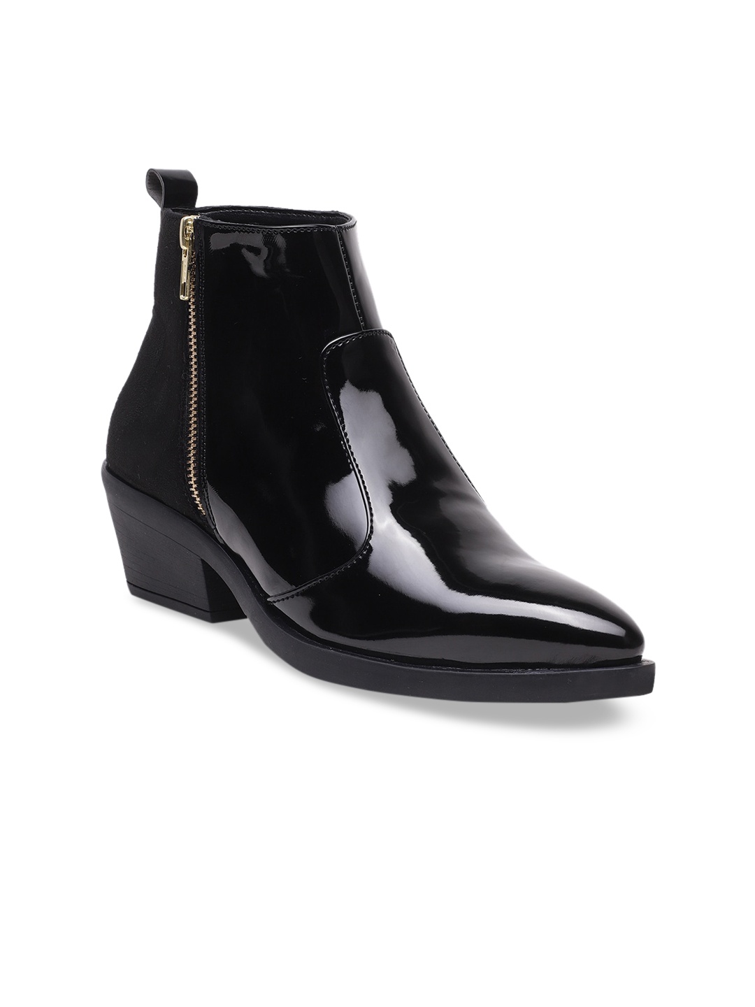 Bruno Manetti Women Black Solid Heeled Boots