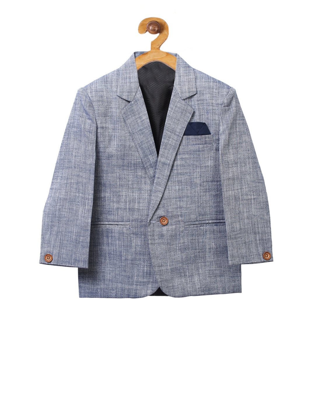 

RIKIDOOS Boys Blue Self-Design Single-Breasted Casual Blazer