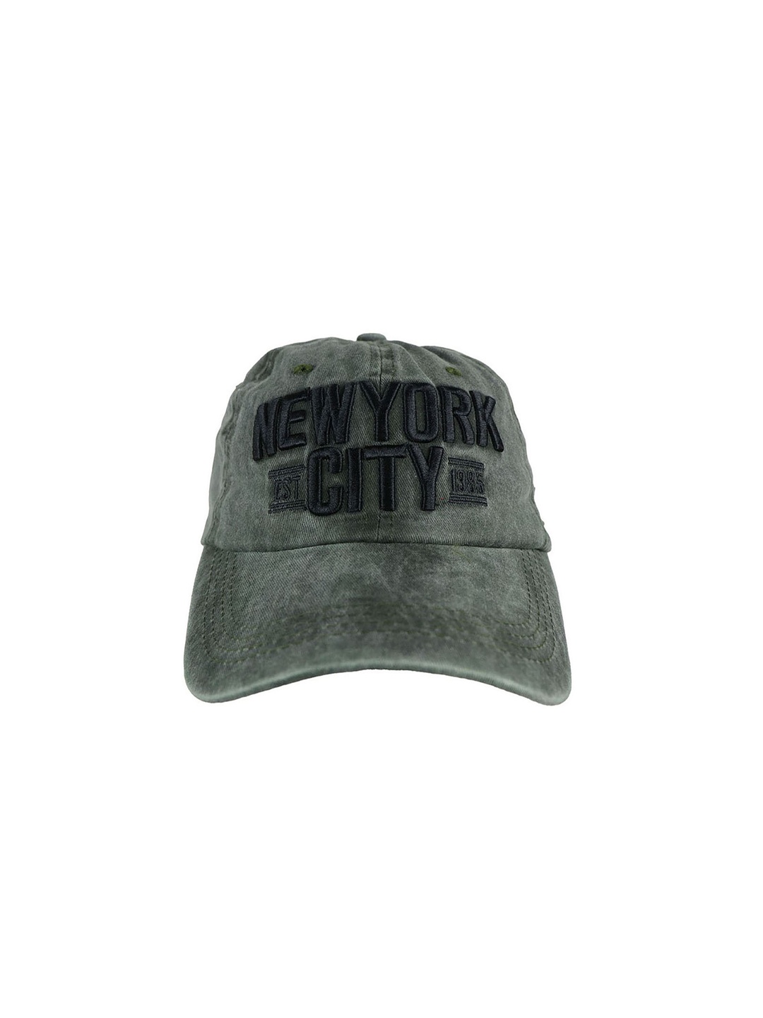 

iSWEVEN Unisex Green & Black Embroidered Snapback Cap