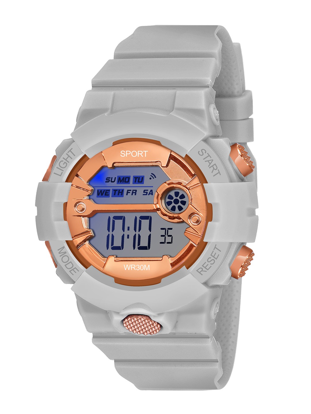 

SWADESI STUFF Unisex Kids Grey & Gold-Toned Digital Watch nox grey ma gold