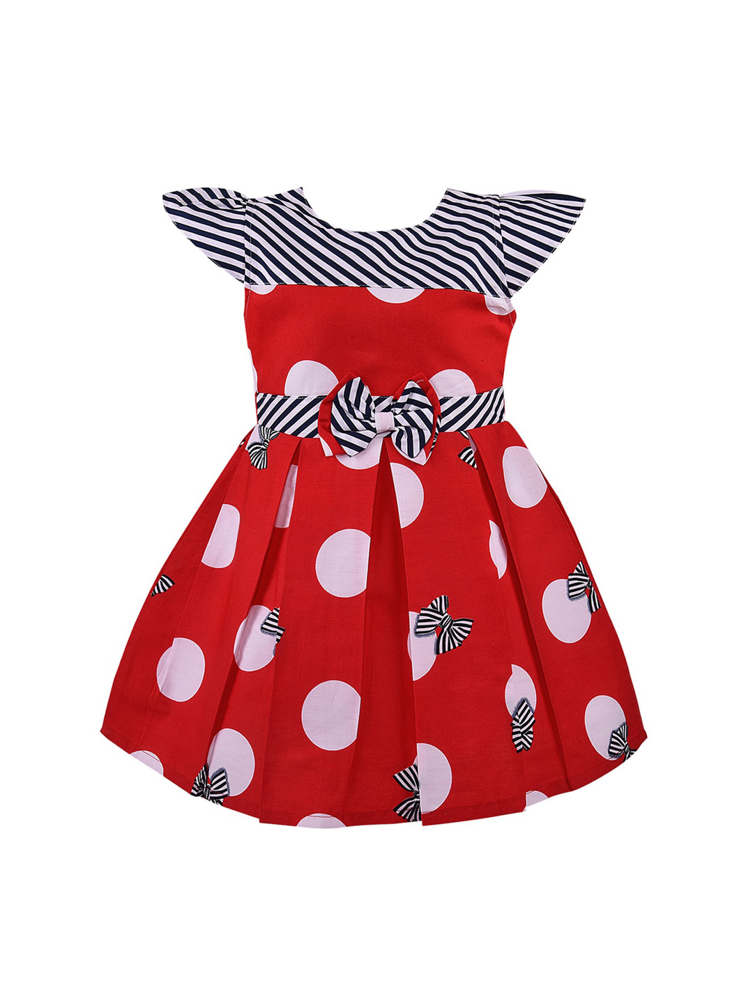 

Wish Karo Girls Red Printed Fit and Flare Dress