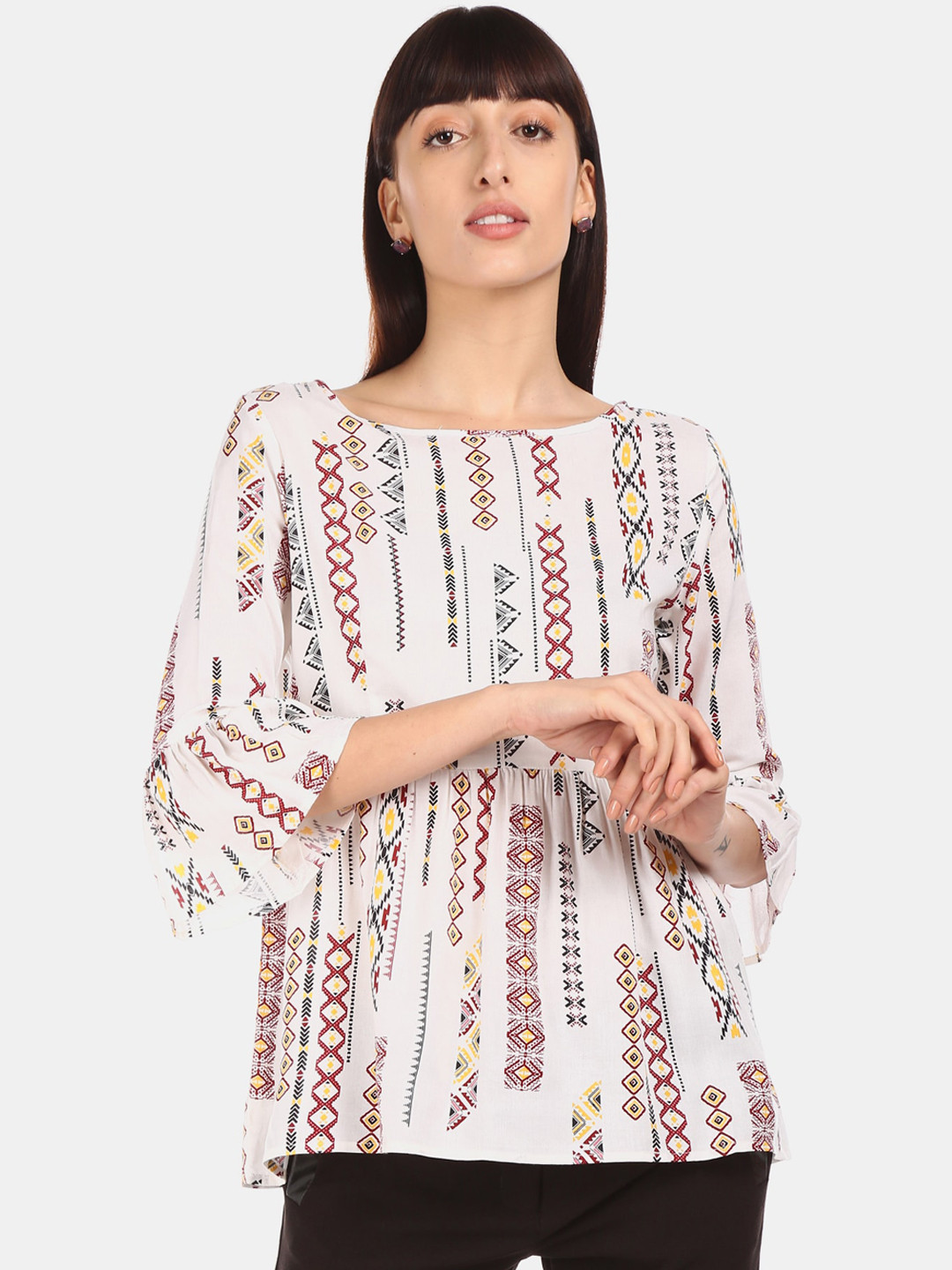 

Cherokee Women White Printed Top