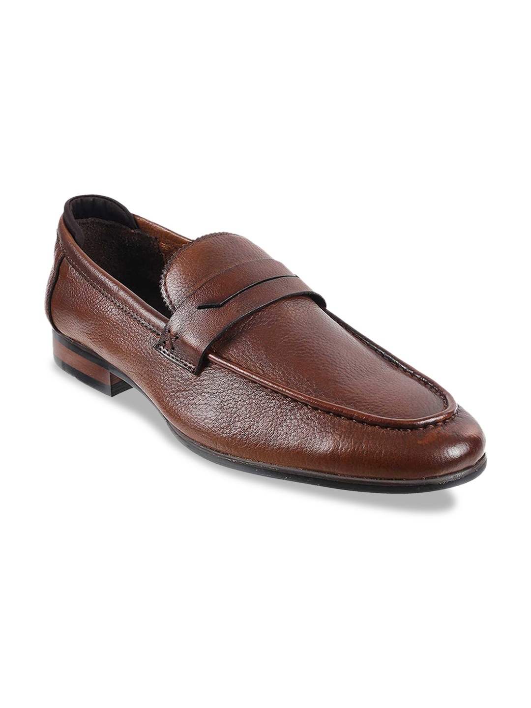 

DAVINCHI Men Leather Formal Loafers, Brown