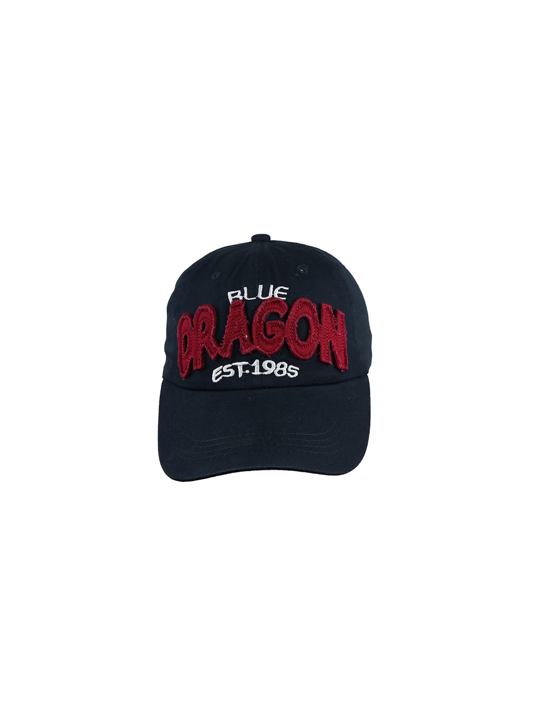 

iSWEVEN Unisex Navy Blue & Red Embroidered Snapback Cap